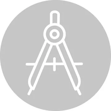 Drafting Compass Geometry Line Art Icon 스톡 일러스트
