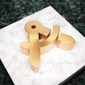 Drafting Compass icon. Bronze Drafting Compass symbol on white marble podium. Stock Illustration