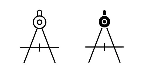 Drafting compass icon symbol. Vector illustration pack in black color. Stock Illustration