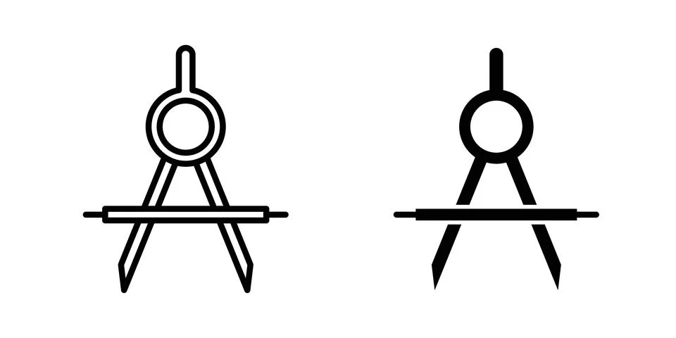 Drafting compass icon vector editable eps10 Stock Illustration