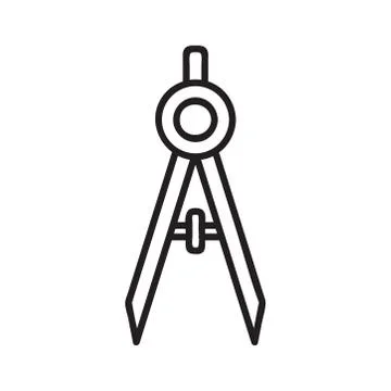 Drafting compass icon vector on white background Stock Illustration