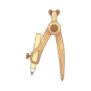 Drafting compass with pencil Stock Illustration