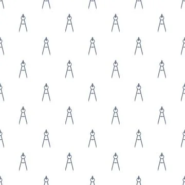 Drafting compass repeated in a seamless pattern design 스톡 일러스트