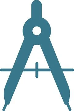 Drafting compass tool for geometric drawing Stock Illustration