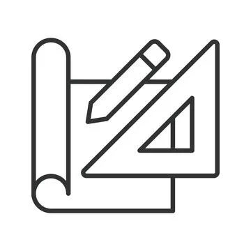 Drafting concept, icon in line design. drafting, design, blueprint, planning Stock Illustration
