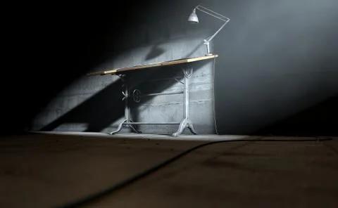 Drafting Desk Lamp And Paper Stock Illustration