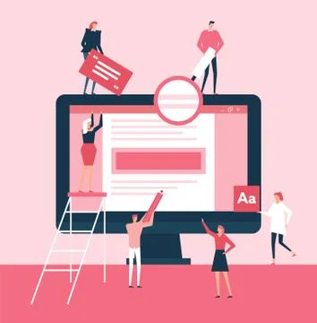 Drafting a document - flat design style illustration Stock Illustration