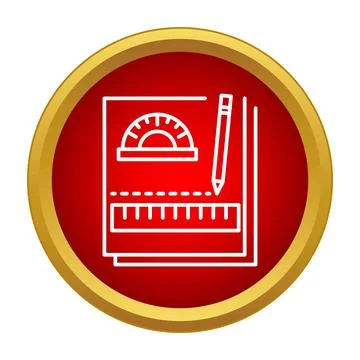 Drafting documents with ruler protractor and pencil icon Stock Illustration