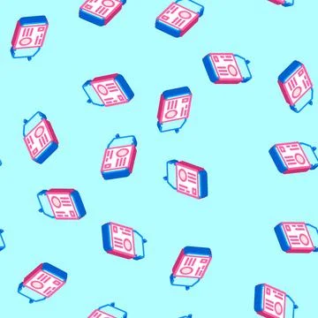 Drafting eraser architectural drafter isometric icon seamless pattern Illustrazione stock