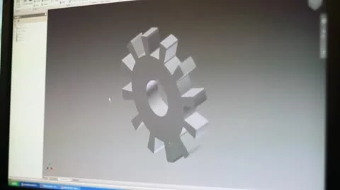 Drafting gear on computer screen Stock Footage