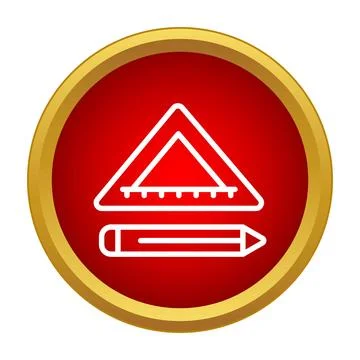 Drafting icon displaying drawing tools and geometry Stock Illustration