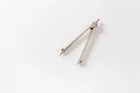 Drafting instrument on white macro Foto stock