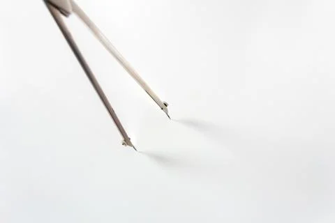 Drafting instrument on white macro Foto stock