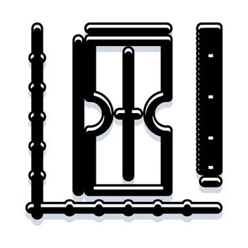 Drafting instruments for engineering and architecture drawing Stock Illustration