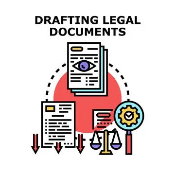 Drafting legal documents concept vector illustration Stock Illustration