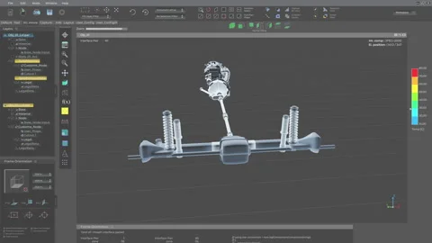 Drafting mechanism model in the modern 3D engineering computer software 動画素材 252227415