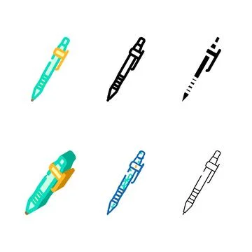 Drafting modern pencil architectural drafter color icon vector Stock Illustration