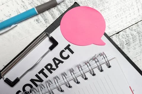 Drafting New Contract Creating Agreement Message Taking Important Notes Stockfoto's