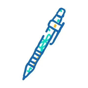 Drafting pencil architectural drafter icon doodle illustration Stock Illustration