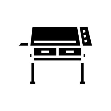 Drafting table architectural drafter glyph icon vector illustration 库存插图