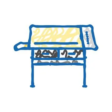 Drafting table architectural drafter icon doodle illustration 库存插图