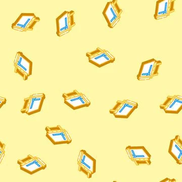 Drafting table architectural drafter isometric icon seamless pattern 库存插图