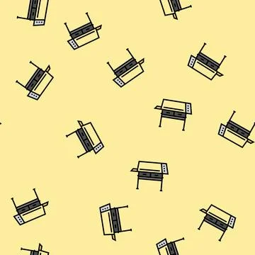 Drafting table architectural drafter vector seamless pattern 库存插图