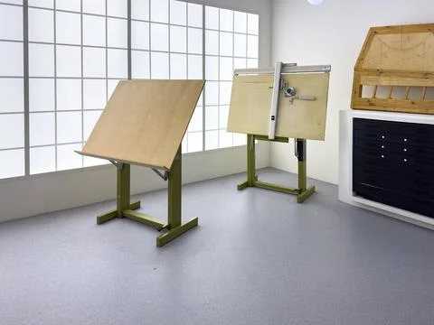 Drafting Tables in a Bright Design Studio Stock Photos