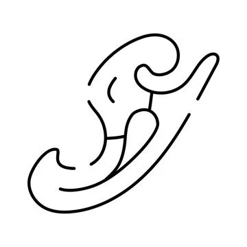 Drafting tool creating smooth curved lines for design Stock Illustration