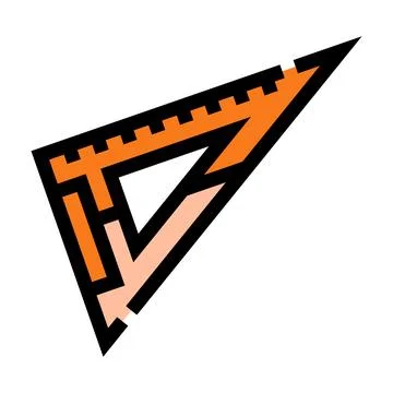 Drafting tool triangle set square mathematics concept Stock Illustration