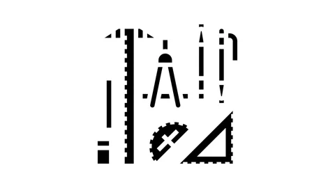 Drafting tools architectural drafter glyph icon animation Stock Footage 326153502