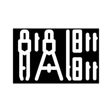 Drafting tools architectural drafter glyph icon vector illustration Stock Illustration