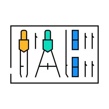 Drafting tools architectural drafter icon color illustration Illustrazione stock