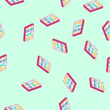 Drafting tools architectural drafter isometric icon seamless pattern Stock Illustration