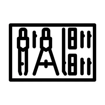 Drafting tools architectural drafter line icon vector illustration Illustrazione stock