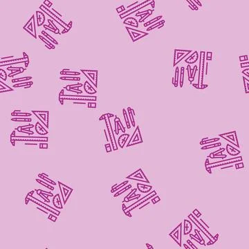 Drafting tools architectural drafter line seamless pattern Stock Illustration