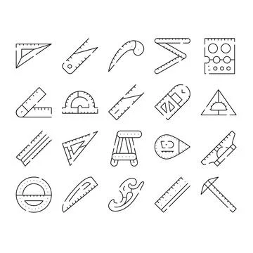 Drafting tools for geometry and architectural design Illustrazione stock