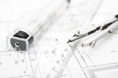 Drafting tools Foto stock