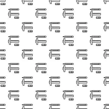 Drafting tools seamless pattern for architectural design education Stock Illustration