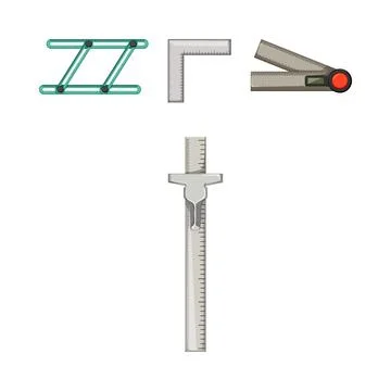Drafting tools set for precise measurement and design Ilustración de archivo