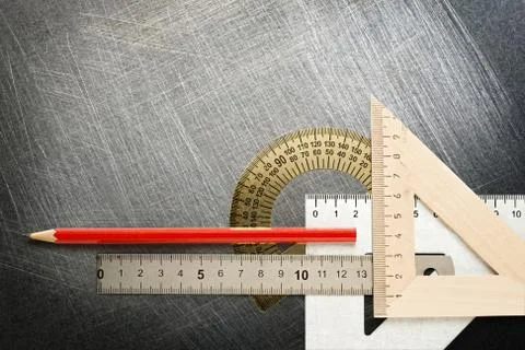 Drafting tools on white background Stock Photos