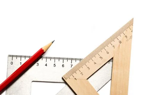 Drafting tools on white background Stock Photos