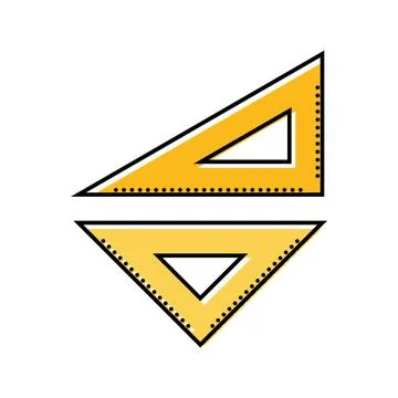 Drafting triangle architectural drafter color icon vector illustration Stock Illustration