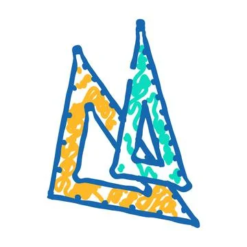 Drafting triangle architectural drafter icon doodle illustration Stock Illustration