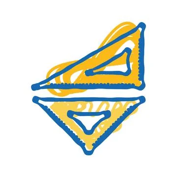 Drafting triangle architectural drafter icon doodle illustration Stock Illustration