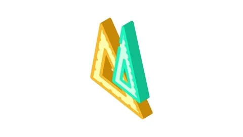 Drafting triangle architectural drafter isometric icon animation Vídeos de archivo 327289529