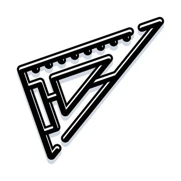 Drafting triangle measuring tool with geometric design concept Stock Illustration