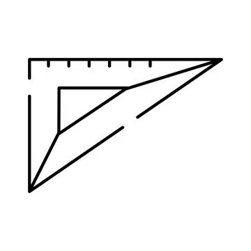 Drafting triangle ruler measuring tool icon concept Illustrazione stock
