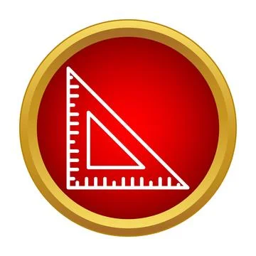 Drafting triangle set square icon with ruler Stock Illustration