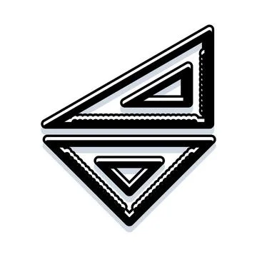 Drafting triangles forming symmetric geometric design Ilustração Stock